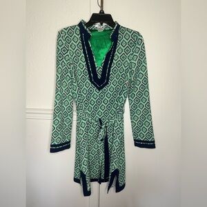 Esley Green and Navy Zigzag Dress size S